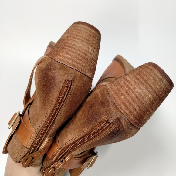 Korks Leather Joelle Boots Brown Western Boho Ankle Bootie Back Zipper Size 10 - Picture 11 of 15